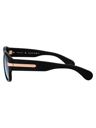 Shop Gucci Gg1517s Sunglasses In 002 Black Black Blue