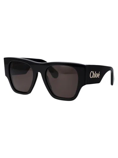 Shop Chloé Ch0233s Sunglasses In 001 Black Black Grey