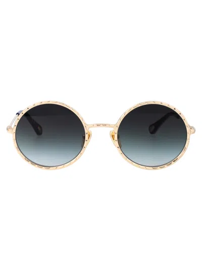 Shop Chloé Ch0230s Sunglasses In 004 Gold Gold Grey