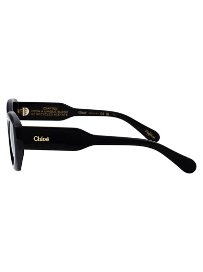 Shop Chloé Ch0220s Sunglasses In 001 Black Black Grey