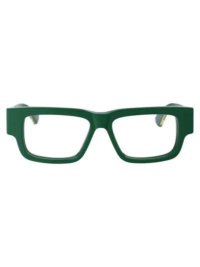 Shop Bottega Veneta Bv1280o Glasses In 003 Green Crystal Transparent