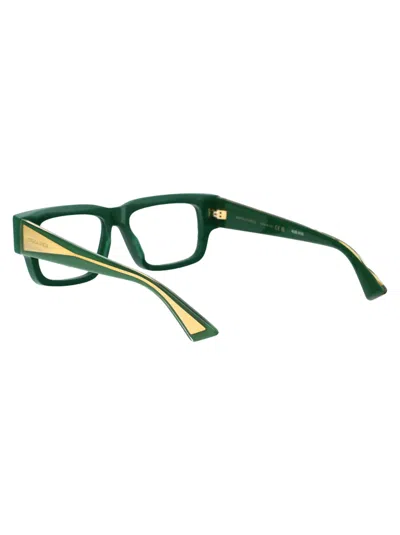 Shop Bottega Veneta Bv1280o Glasses In 003 Green Crystal Transparent