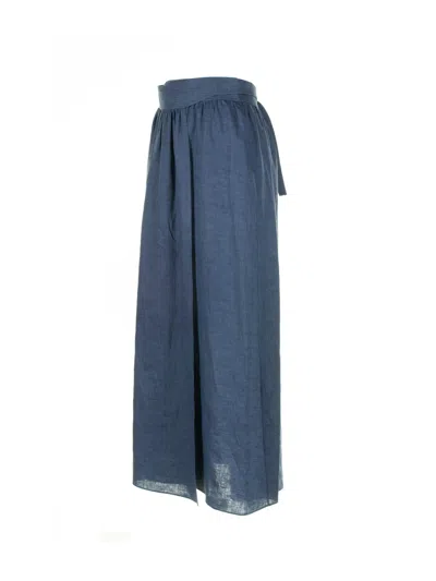 Shop Loro Piana Skirt In Blue Still Water