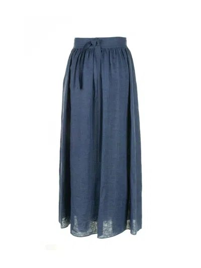 Shop Loro Piana Skirt In Blue Still Water