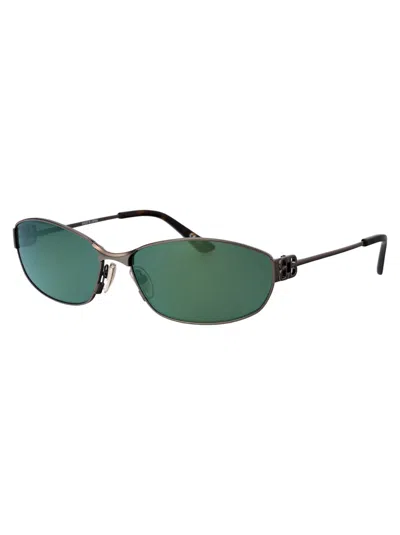 Shop Balenciaga Bb0336s Sunglasses In 005 Grey Grey Green