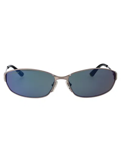 Shop Balenciaga Bb0336s Sunglasses In 002 Ruthenium Ruthenium Violet