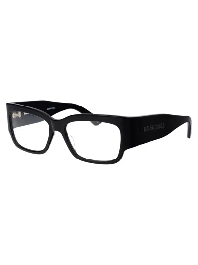 Shop Balenciaga Bb0332o Glasses In 001 Black Black Transparent