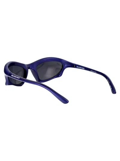 Shop Balenciaga Bb0229s Sunglasses In 006 Blue Blue Blue