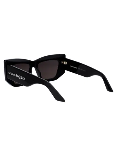 Shop Alexander Mcqueen Am0448s Sunglasses In 001 Black Black Grey
