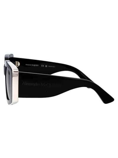 Shop Alexander Mcqueen Am0446s Sunglasses In 001 Black Black Grey