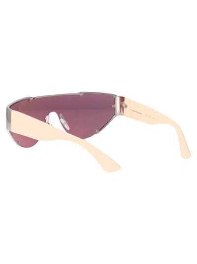 Shop Alexander Mcqueen Am0447s Sunglasses In 004 Silver Ivory Pink