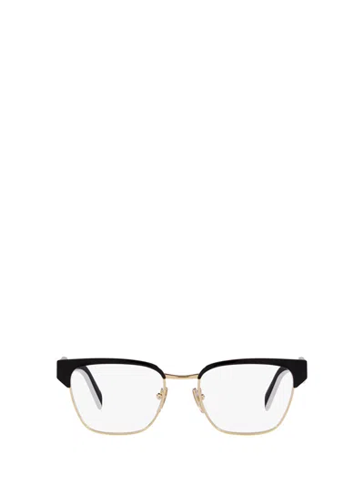 Shop Prada Pr 65yv Black / Pale Gold Glasses