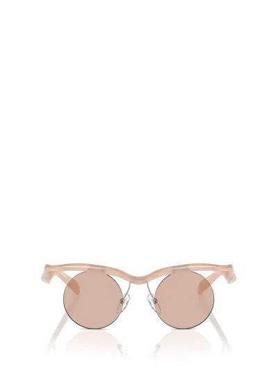 Shop Prada Pr A24s Opal Peach Sunglasses