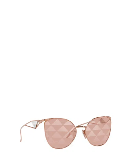 Shop Prada Pr 50zs Pink Gold Sunglasses