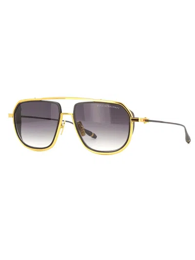 Shop Dita Dts165/a/01 Intracraft Sunglasses In Yellow Gold_black Iron