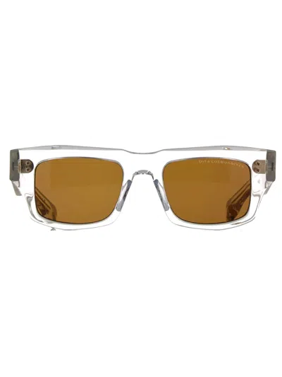 Shop Dita Dts727/a/02 Cosmohacker Sunglasses In Crystal Clear