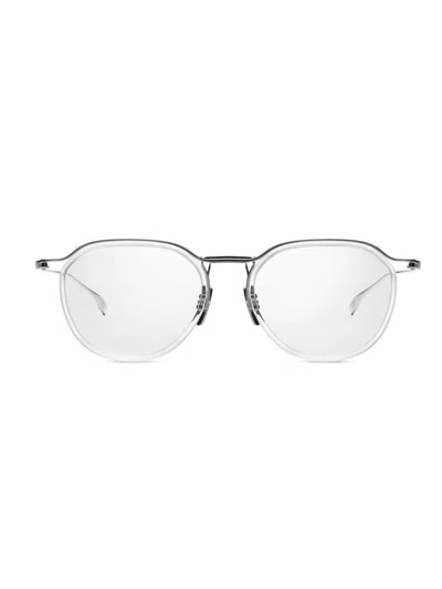 Shop Dita Dtx131/49/03 Schema Two Eyewear In Antique Silver_crytal Cle