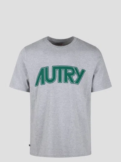 Shop Autry Melange Cotton T-shirt In Grey