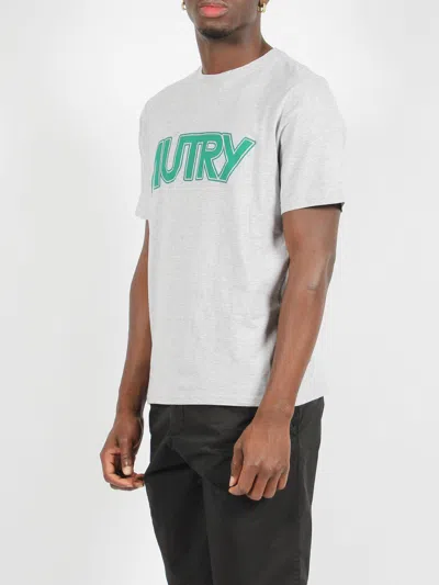Shop Autry Melange Cotton T-shirt In Grey