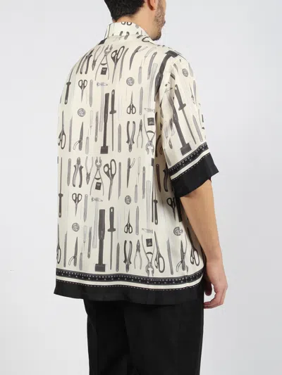 Shop Fendi Tools Print Silk Shirt In White
