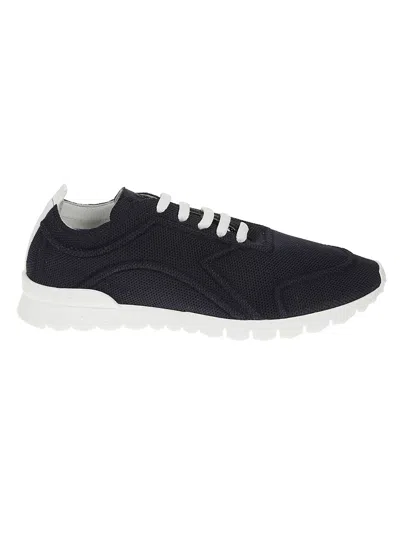 Kiton Blue Sneakers With White Accents In Blue