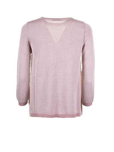 Shop Base Light Pink Crew-neck Sweater In Rosa