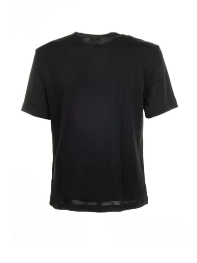 Shop Blauer Black Crew Neck T-shirt In Cotton In Nero