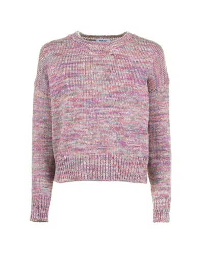 Shop Base Pink Crew-neck Sweater In Rosa