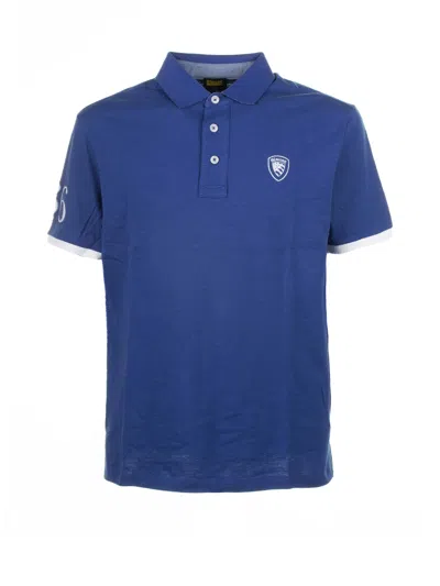 Shop Blauer Polo 36 With Short Sleeves In Blue In Molto Blu