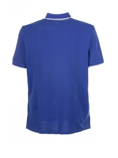 Shop Blauer Blue Short-sleeved Polo Shirt With Inserts In Molto Blu