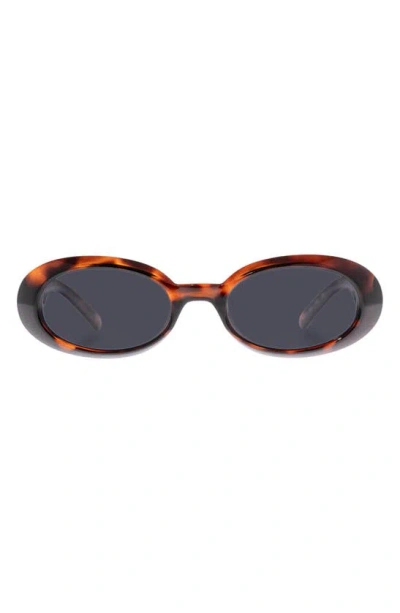 Shop Le Specs Work It 53mm Polarized Oval Sunglasses In Dark Tort