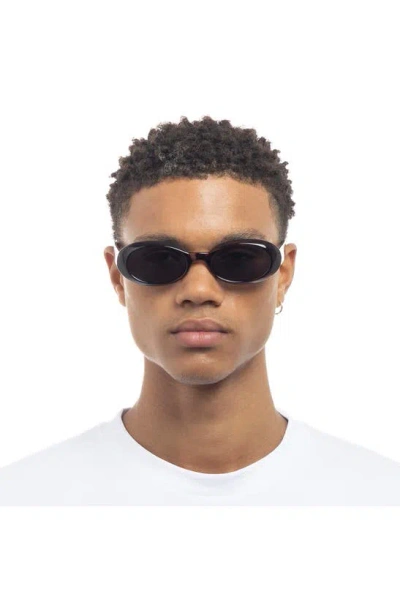 Le Specs Work It 53mm Polarized Oval Sunglasses In Dark Tort