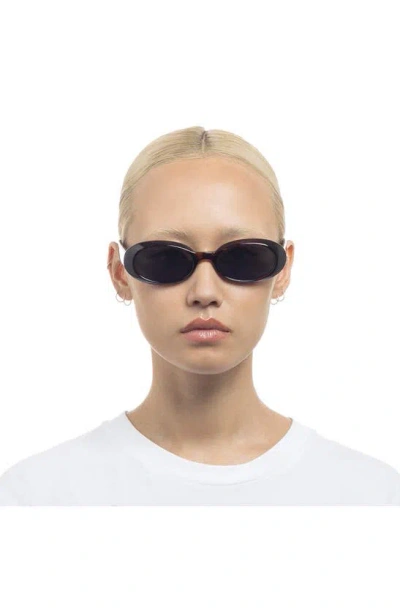 Le Specs Work It 53mm Polarized Oval Sunglasses In Dark Tort