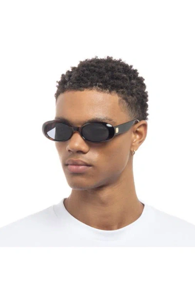 Le Specs Work It 53mm Polarized Oval Sunglasses In Dark Tort
