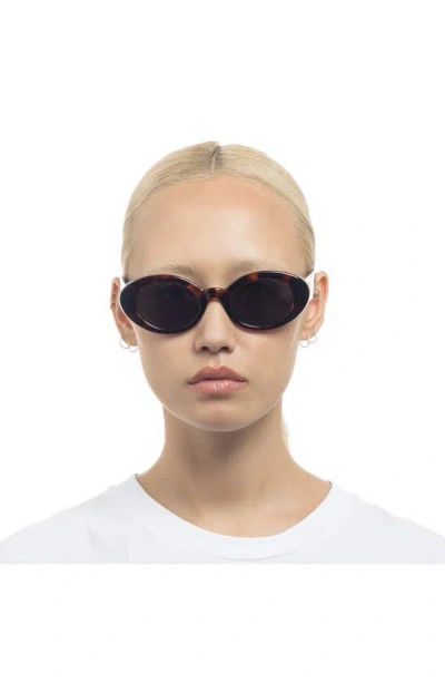Le Specs Nouveau Vie 50mm Oval Sunglasses In Dark Tort