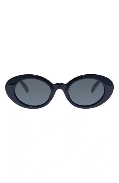 Shop Le Specs Nouveau Vie 50mm Oval Sunglasses In Black