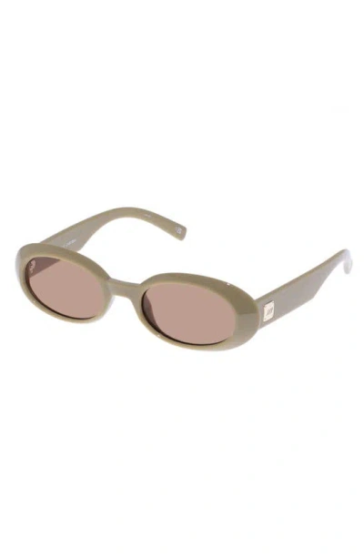 Shop Le Specs Work It 53mm Oval Sunglasses In Biscotti