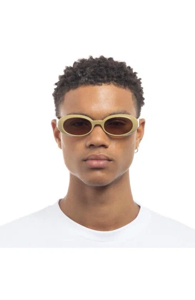 Shop Le Specs Work It 53mm Oval Sunglasses In Biscotti