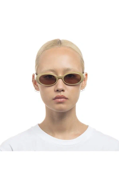 Shop Le Specs Work It 53mm Oval Sunglasses In Biscotti