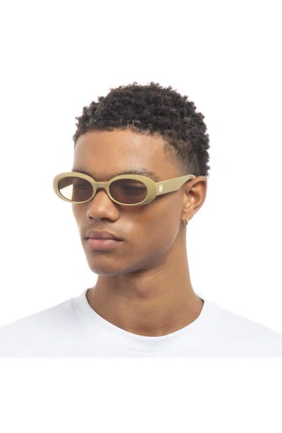 Le Specs Work It 53mm Oval Sunglasses In Biscotti