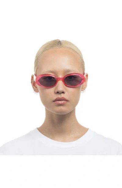 Shop Le Specs Work It 53mm Oval Sunglasses In Hyper Pink