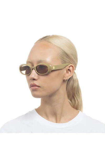 Shop Le Specs Work It 53mm Oval Sunglasses In Biscotti