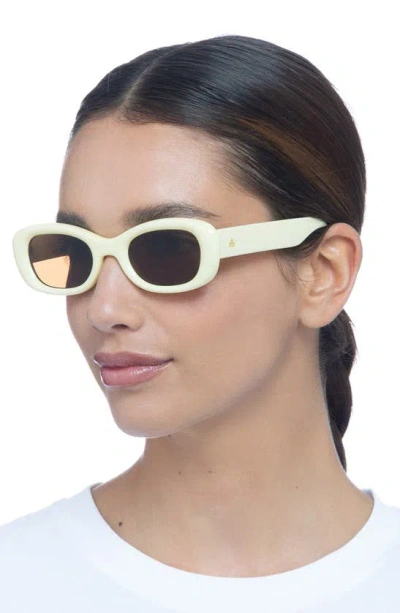 Shop Aire Calisto 49mm Small Oval Sunglasses In Iridescent Pineapple