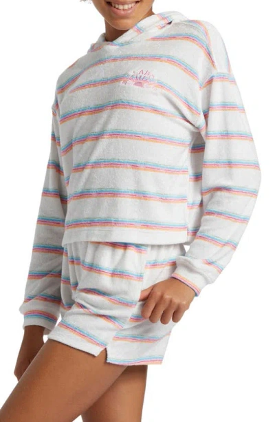 Shop Billabong Kids' Sunset Surf Stripe Terry Hoodie In Pink Multi