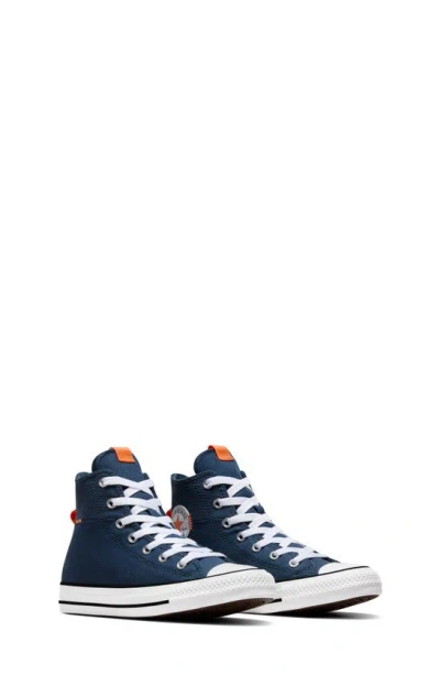 Shop Converse Kids' Chuck Taylor® All Star® High Top Sneaker In Navy/ Pale Magma/ White