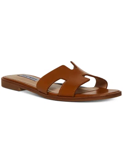 Shop Steve Madden Hadyn Womens Leather Open Toe Slide Sandals In Multi