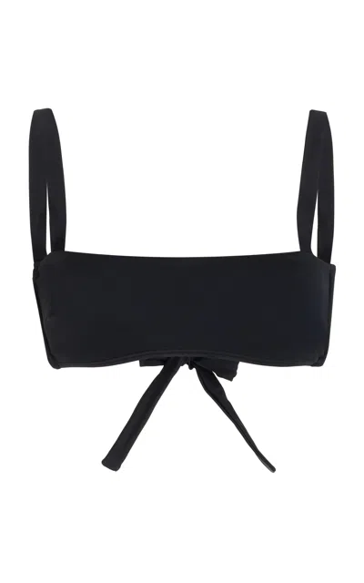 Asceno The Portofino Tie-back Bikini Top In Black