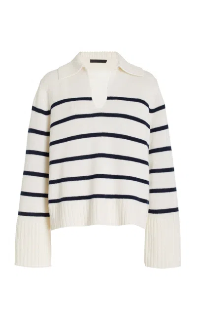 Shop Jenni Kayne Frances Cashmere Polo Sweater In White