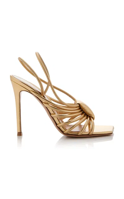 Shop Gianvito Rossi Metallic Leather Sandals In Gold