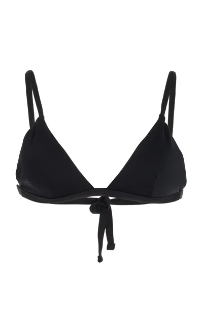 Shop Asceno The Genoa Triangle Bikini Top In Black